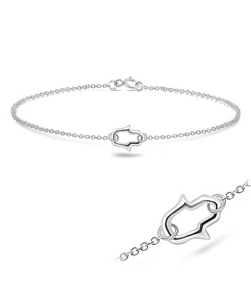 Petite Hamsa Silver Bracelet BRS-172